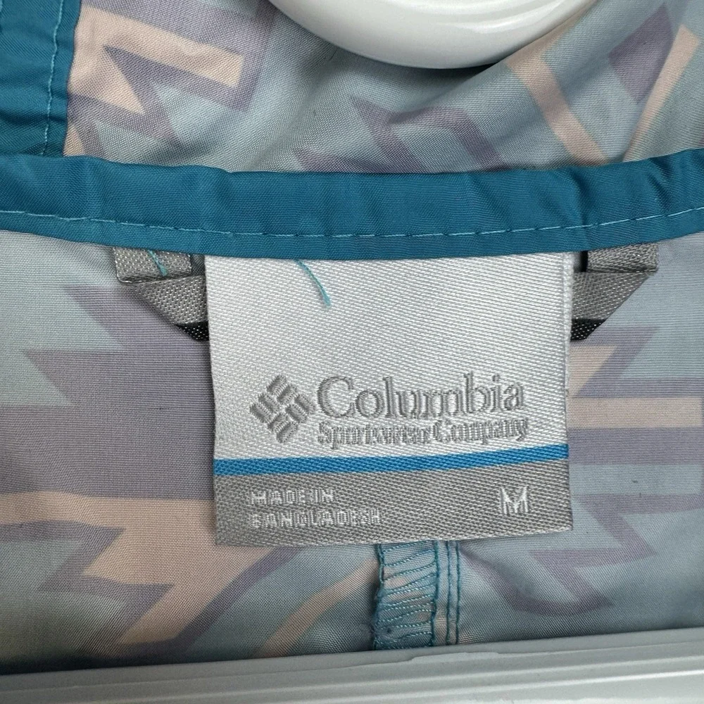 Columbia Challenger Pullover Jacket‎ Mens M Aztec Print Teal Purple Gorpcore